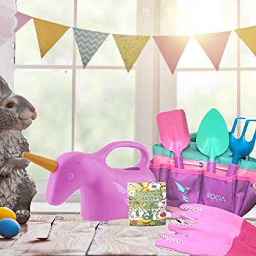 ROCA Home Kids Gardening Tools with Kids Gardening Gloves and Unic...