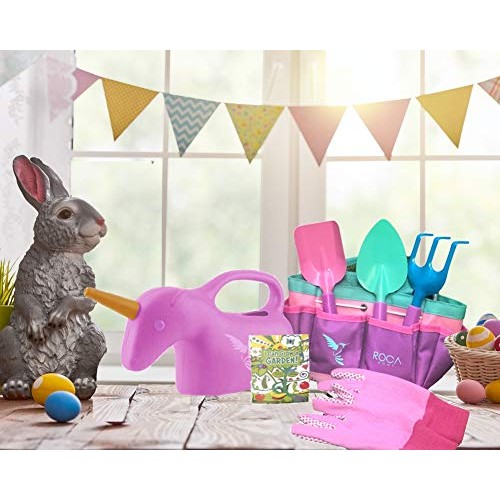 ROCA Home Kids Gardening Tools with Kids Gardening Gloves and Unic...