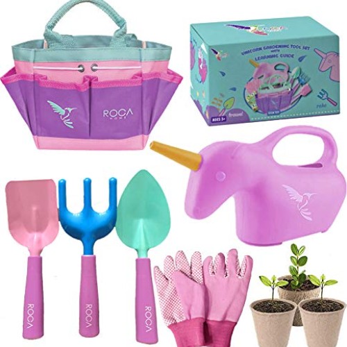 ROCA Home Kids Gardening Tools with Kids Gardening Gloves and Unic...