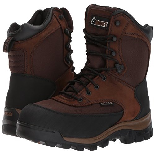 Rocky mens Fq0004753 Mid Calf Boot, Dark Brown, 9.5 Wide US