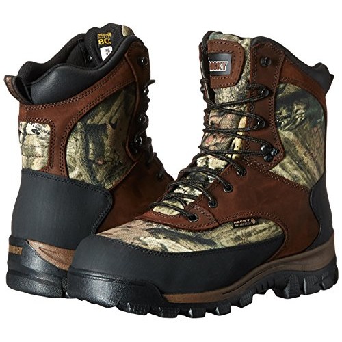Rocky mens FQ0004755 Mid Calf Boot, Brown and Mossy Oak Break Up I...