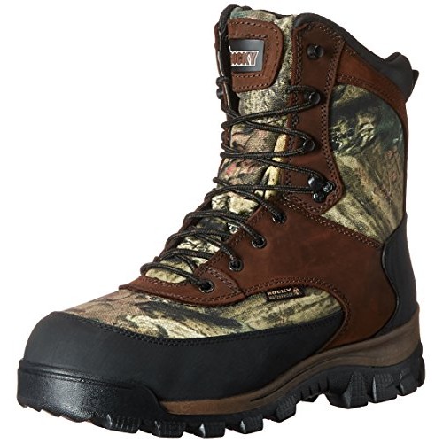 Rocky mens FQ0004755 Mid Calf Boot, Brown and Mossy Oak Break Up I...