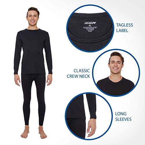 Rocky Thermal Underwear for Men Midweight Fleece Lined Thermals Me...