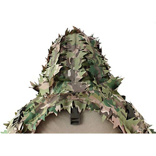 ROCOTACTICAL Sniper Ghillie Viper Hood with 3D Laser-Cut Leaves, T...