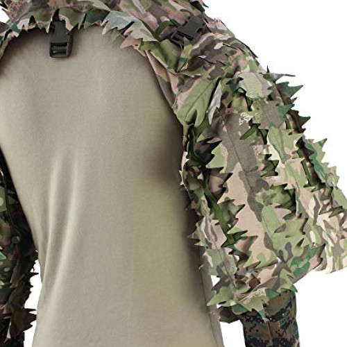 ROCOTACTICAL Sniper Ghillie Viper Hood with 3D Laser-Cut Leaves, T...