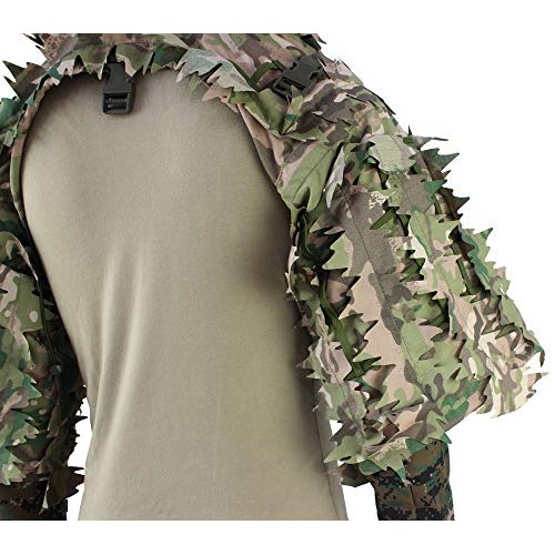 ROCOTACTICAL Sniper Ghillie Viper Hood with 3D Laser-Cut Leaves, T...