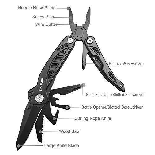 Gifts for Men and Boyfriend 11 in 1 Multitool RocWon Folding Pocke...
