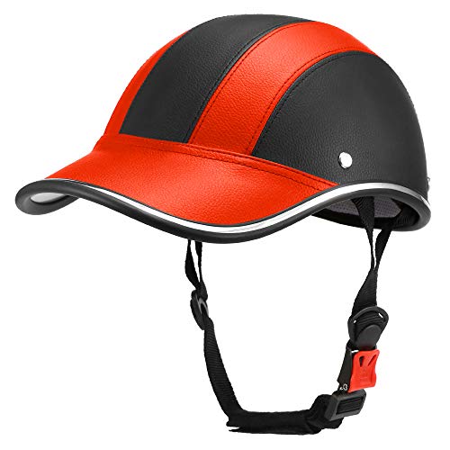 Roeam Bike Half Helmet Baseball Cap,ABS Leather Outdoor Sports Cyc...