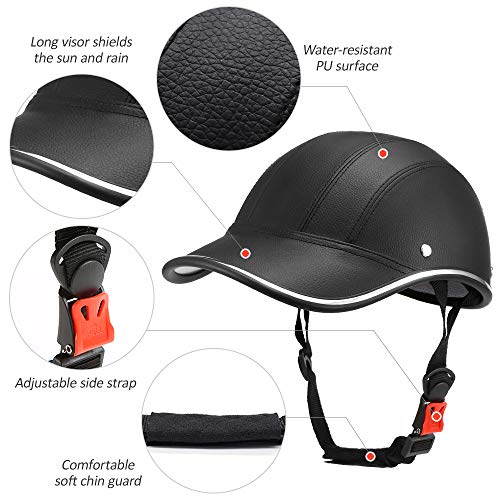 Roeam Bike Half Helmet Baseball Cap,ABS Leather Outdoor Sports Cyc...