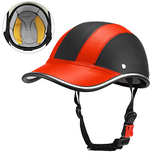 Roeam Bike Half Helmet Baseball Cap,ABS Leather Outdoor Sports Cyc...
