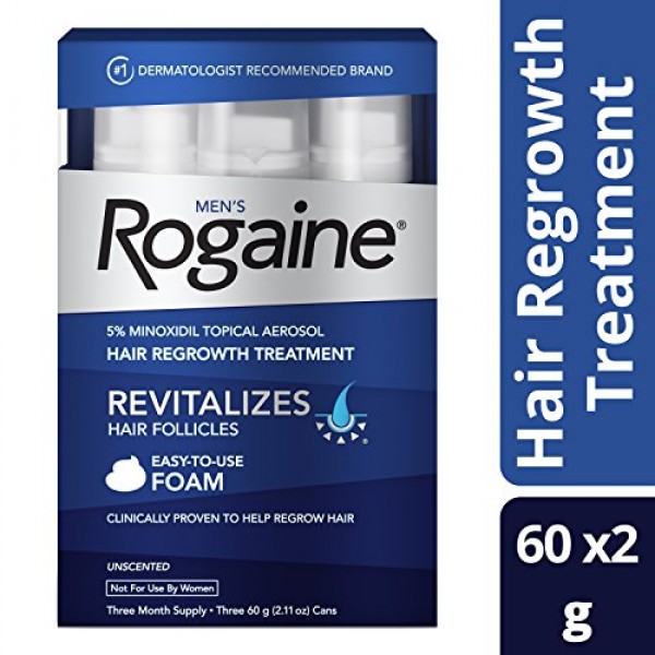 Mens Rogaine Hair Loss & Hair Thinning Treatment Minoxidil Foam, ...
