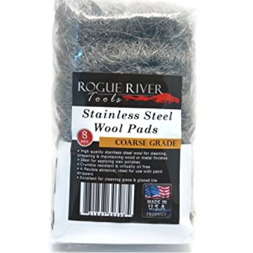 Stainless Steel Wool 8 Pad Pack Coarse Oil Free Manufacturing - ...
