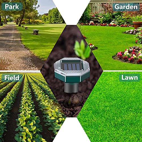 Mole Repellent Solar Powered 8 Pack - Ultrasonic Mole Repeller Vol...