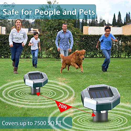 Mole Repellent Solar Powered 8 Pack - Ultrasonic Mole Repeller Vol...