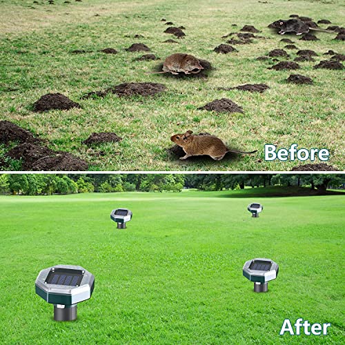 Mole Repellent Solar Powered 8 Pack - Ultrasonic Mole Repeller Vol...