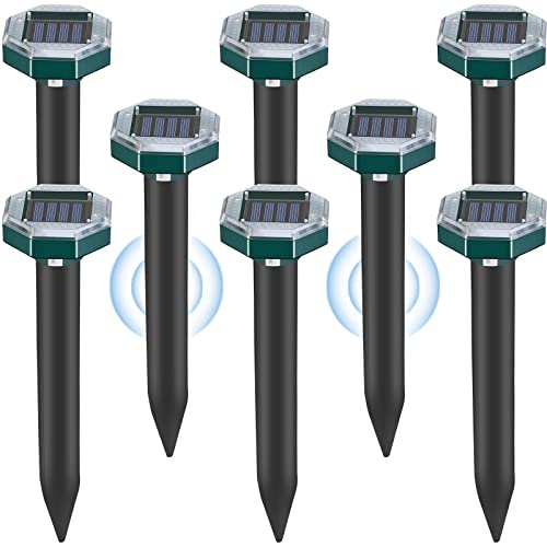 Mole Repellent Solar Powered 8 Pack - Ultrasonic Mole Repeller Vol...