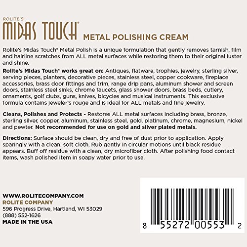 Midas Touch Metal Polishing Cream – 4.5oz, Cleaner & Polishing Rou...