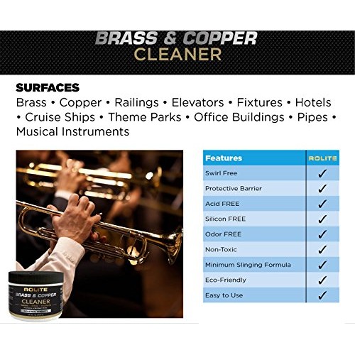 Rolite Brass & Copper Cleaner 4.5oz Instant Cleaning & Tarnish R...