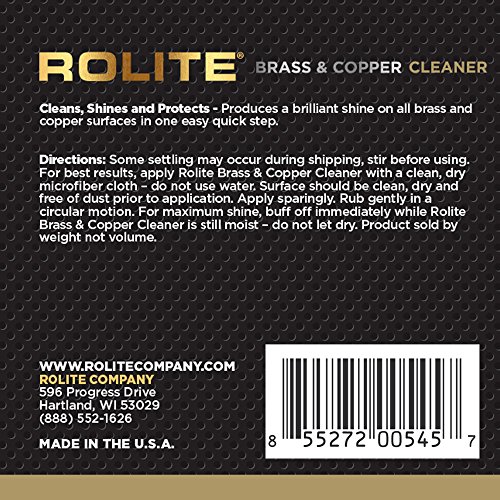 Rolite Brass & Copper Cleaner 4.5oz Instant Cleaning & Tarnish R...