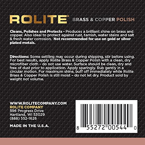 Rolite Brass & Copper Polish 4.5oz Instant Polishing & Tarnish R...