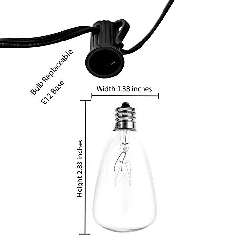 Romasaty 25FT ST35 Outdoor Patio Edison String Lights with 27Clear...