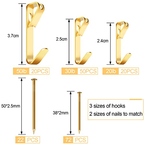 184 Pieces Picture Hanging Kit, 20lb, 30lb, and 50lb Picture Hange...