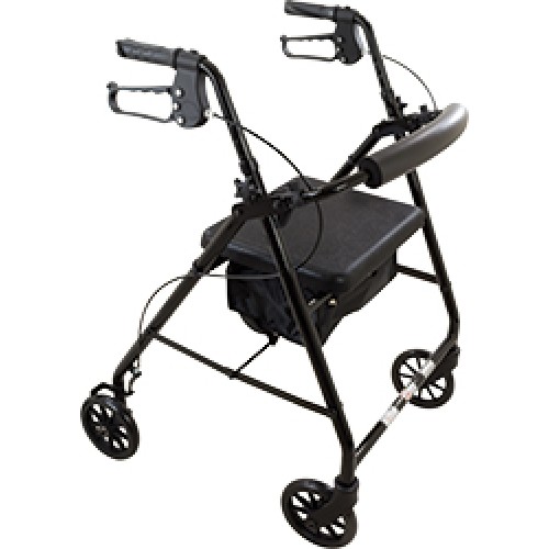 Roscoe E-Series Rollator with Padded Seat, 6-inch Wheels Black - Price per Each
