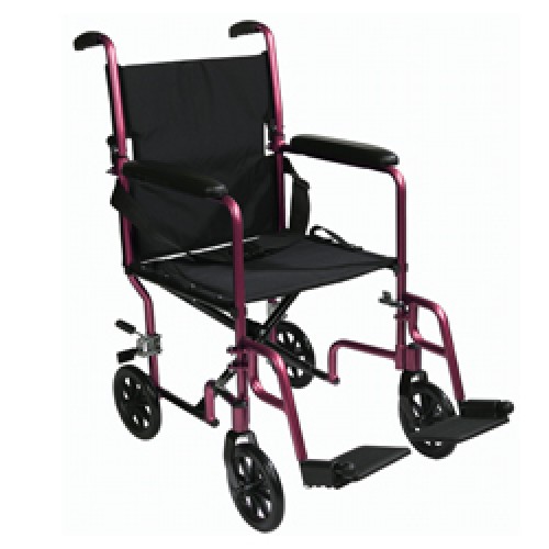 Roscoe Aluminum Transport Chair Pink - Price per Each