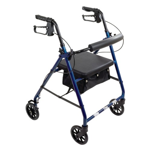 Roscoe E-Series Rollator with Padded Seat, 6-inch Wheels Blue - Price per Each