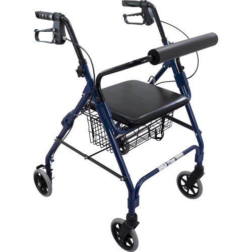 Roscoe Rollator with Padded Seat Blue - Price per Each