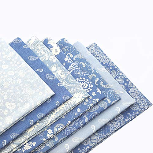 Fat Quarter Fabric Bundles Pre-Cut Checker Quilting Cotton Denim S...