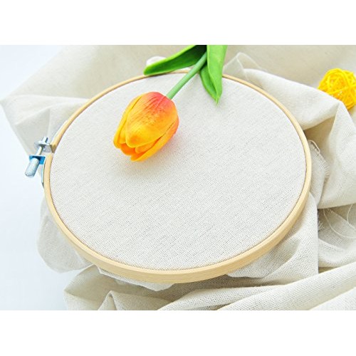 Ivory Linen Needlework Embroidery Fabric Cross Stitching Aida Clot...