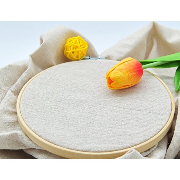 Light Beige Linen Needlework Embroidery Fabric Cross Stitching Pla...