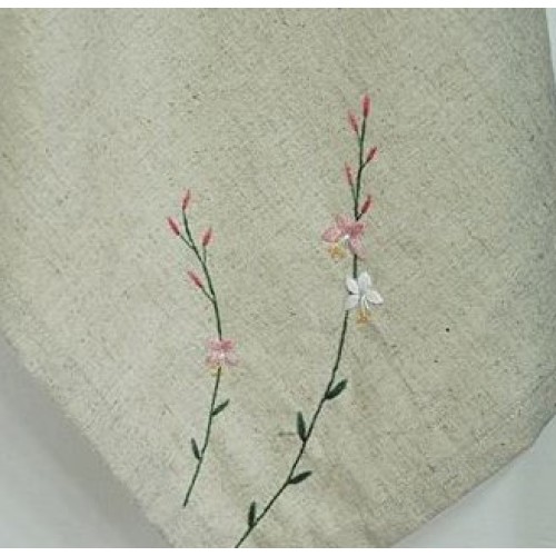 rose flavor Natural Linen Needlework Embroidery Fabric Cross Stitc...