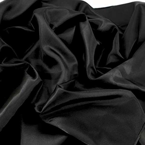 Satin Fabric Black Color for Wedding Dress Decoration DIY Crafts 6...