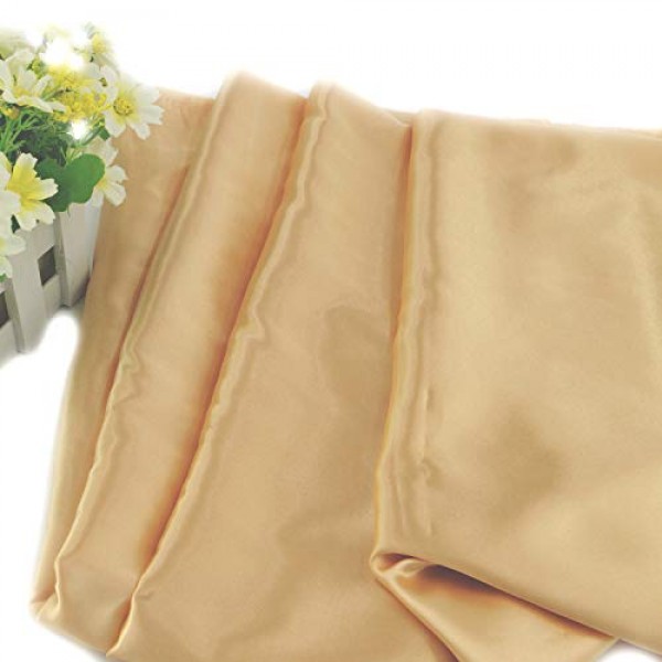 Satin Fabric Champagne Color for Wedding Dress Decoration DIY Craf...