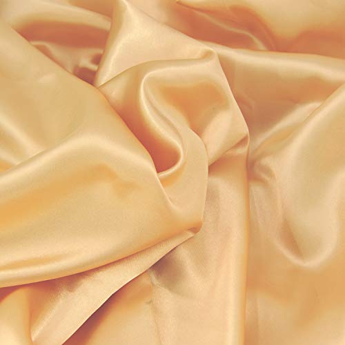 Satin Fabric Champagne Color for Wedding Dress Decoration DIY Craf...