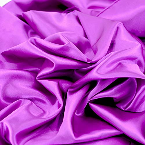 Satin Fabric Purple Color for Wedding Dress Decoration DIY Crafts ...