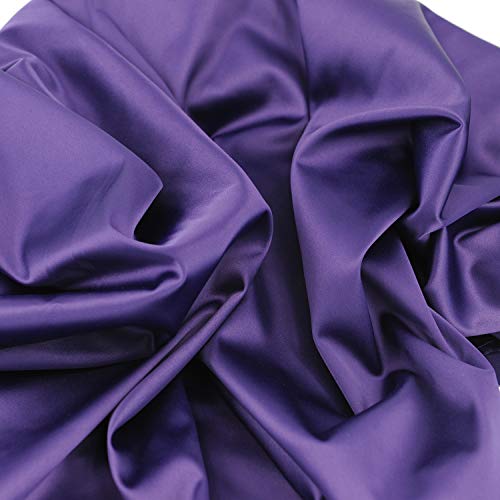 Stretch Satin Fabric Purple Color for Wedding Dress Decoration DIY...