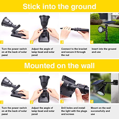 Outdoor Solar Colored Spot Lights,Super Bright 18 LED Security Lam...