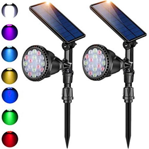 Outdoor Solar Colored Spot Lights,Super Bright 18 LED Security Lam...