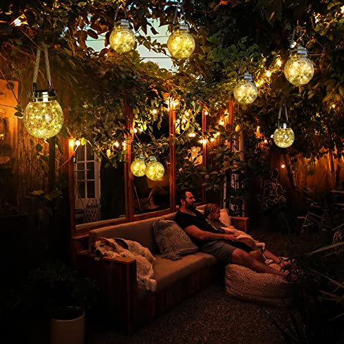 Solar Lanterns Outdoor Waterproof, 4 Pack Outdoor Lanterns with 30...