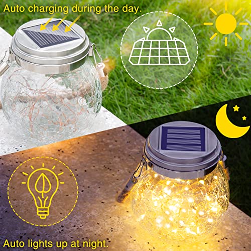 Solar Lanterns Outdoor Waterproof, 4 Pack Outdoor Lanterns with 30...