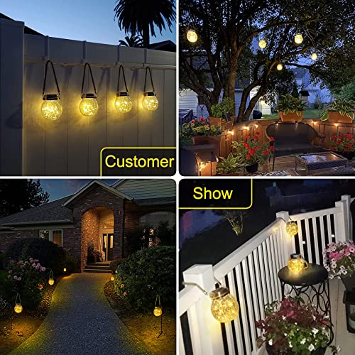 Solar Lanterns Outdoor Waterproof, 4 Pack Outdoor Lanterns with 30...