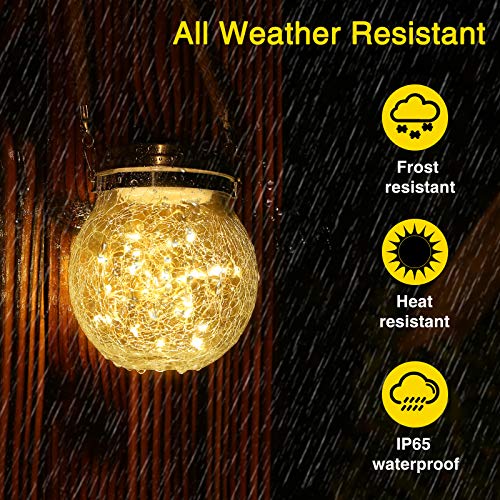 Solar Lanterns Outdoor Waterproof, 4 Pack Outdoor Lanterns with 30...
