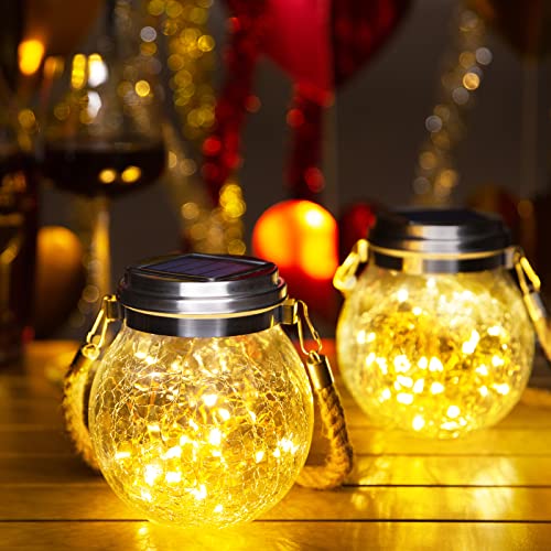 Solar Lanterns Outdoor Waterproof, 4 Pack Outdoor Lanterns with 30...