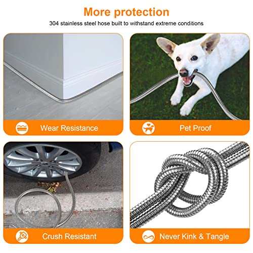 Rosy Earth Metal Garden Hose 50 ft - Stainless Steel Collapsible H...