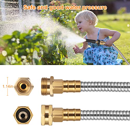 Rosy Earth Metal Garden Hose 50 ft - Stainless Steel Collapsible H...