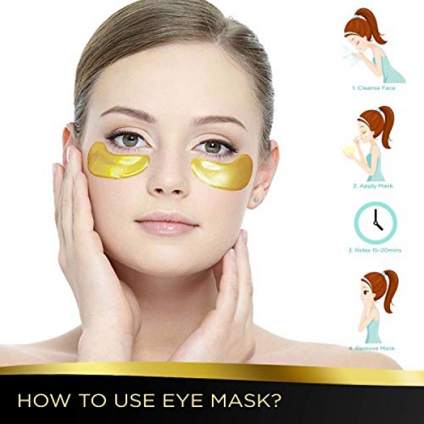 Rotus 30 Pairs Gold Eye Mask Power Crystal Gel Collagen Masks, Gre...