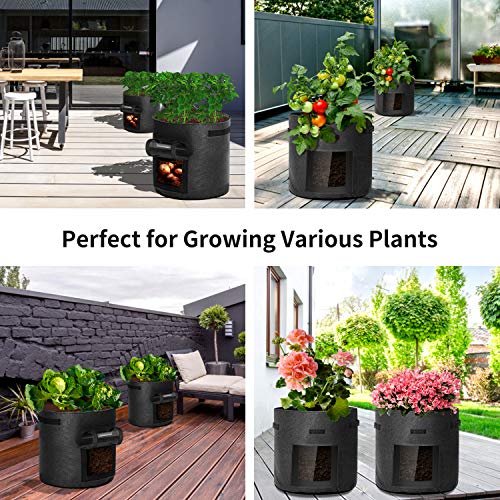 Rouffiel Potato Grow Bags, 5 Pack 7 Gallon Planting Pots with Velc...